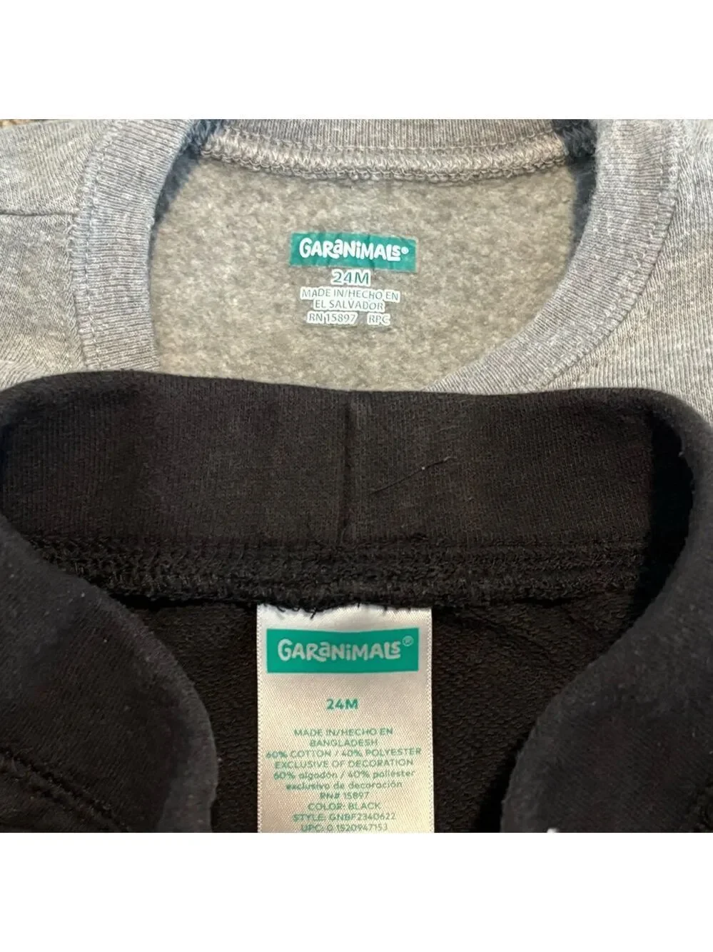 Gray and Black Kids Boy’s Sweatshirt and Joggers Set 24mo